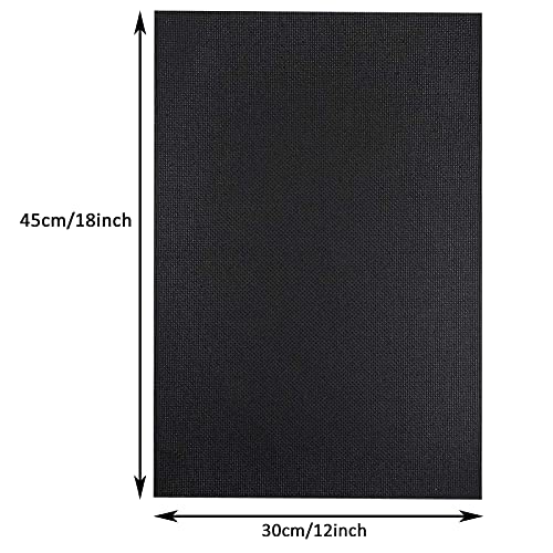 Similane 6 Pcs Cross Stitch Aida Cloth Embroidery Cloth Cross-Stitch Fabric 14 Count Black Aida Easy to use Embroidery Patterns Pictures 12 by 18-Inch - Image 2