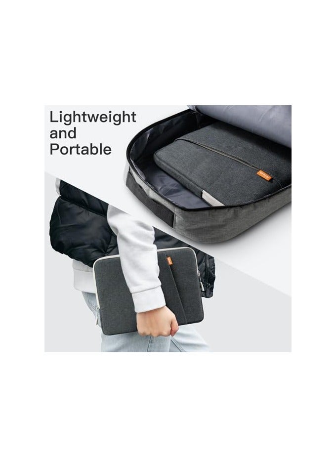 Jetech Laptop Sleeve for 13.3-Inch MacBook Air/Pro, 14-Inch MacBook Pro 2021 M1, 13-13.6 Inch Notebook, Waterproof Shock Resistant Bag Case with Accessory Pocket (Dark Grey) - Image 5