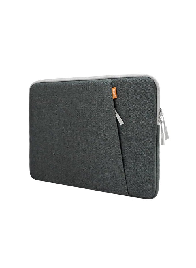 Jetech Laptop Sleeve for 13.3-Inch MacBook Air/Pro, 14-Inch MacBook Pro 2021 M1, 13-13.6 Inch Notebook, Waterproof Shock Resistant Bag Case with Accessory Pocket (Dark Grey) - Image 1