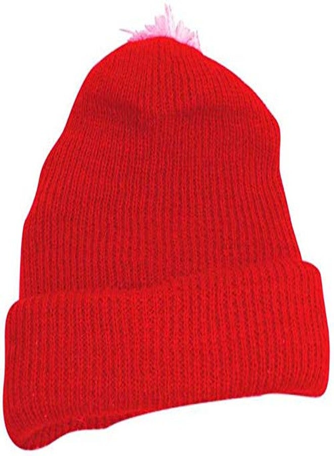 DSquared Baby Boy's & Baby Girl's Soft Woolen Monkey Cap Pack of 2 (Red & Blue,0-6 Months) - Image 3