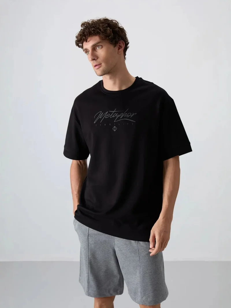 TOMMYLIFE TOMMY Oversized Logo Crew Neck T-Shirt