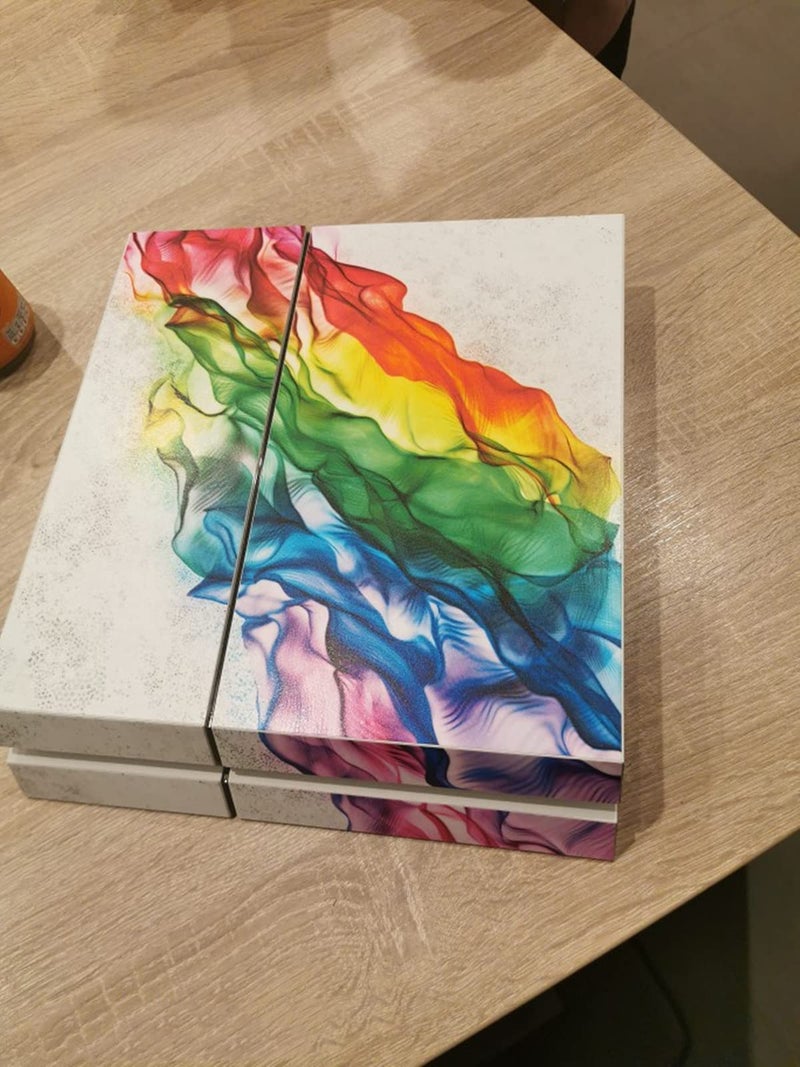 Oiokew Decal Skin for Ps4, Whole Body Vinyl Sticker Cover for PlayStation 4 Console and Controller (Include 4pcs Light Bar Stickers) (PS4, Colorful Smoke) - Image 4