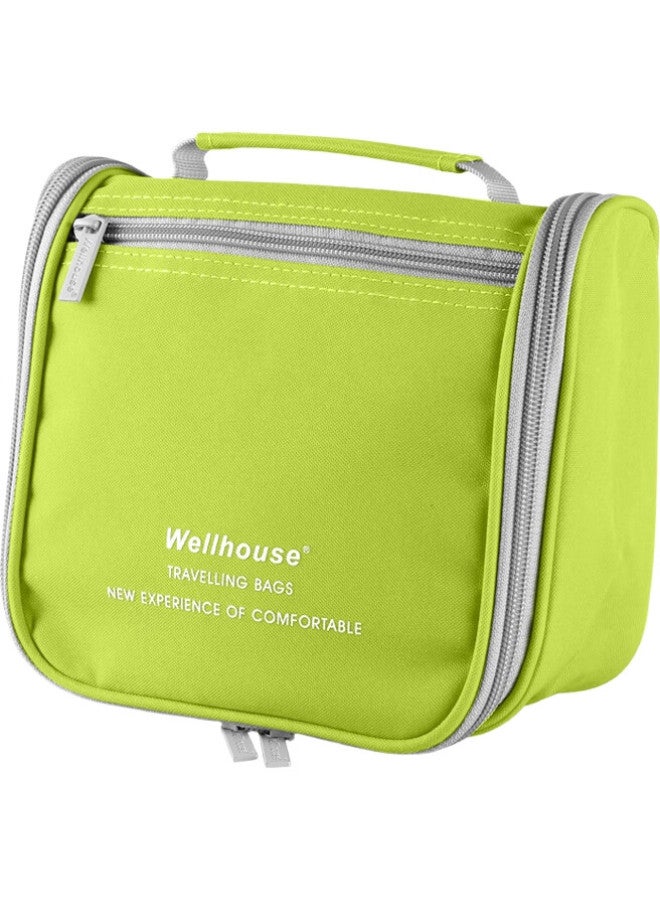 Wellhouse Toiletry Bag, Travel Makeup Organizer For Men And Women, Portable Cosmetic Bag For Business Trips, White-Collar Professional Travel Accessory, Lime Green - Image 2