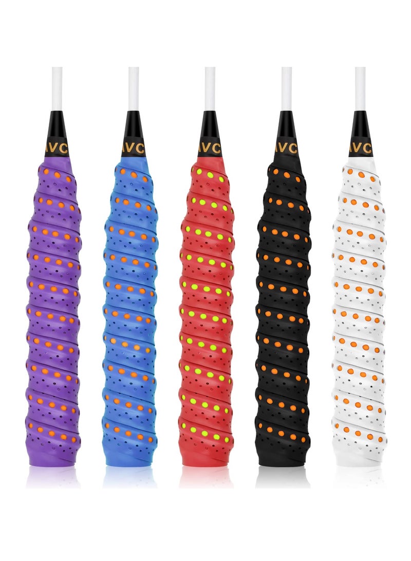 Generic 5 Pack Super Absorbent PU Overgrips for Tennis Badminton and Squash Rackets Non Slip Handle Grip Tape  - Image 1