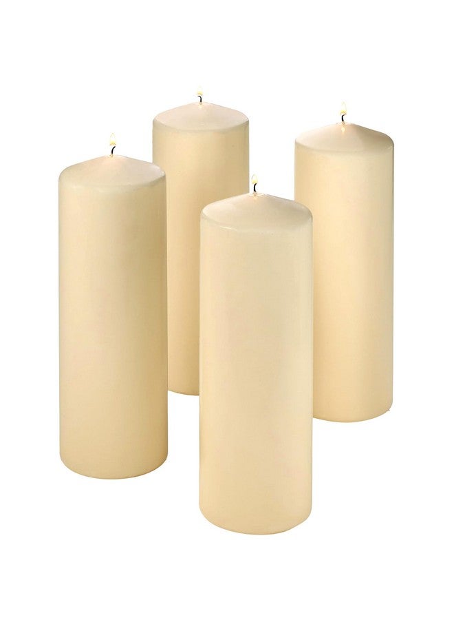 Light In The Dark Unscented Pillar Candles - Set of 4 Vanilla Pillar Candles - 3x6 Slow Burning Large Candles for Weddings & Table Centerpieces, PARNOO - Image 1