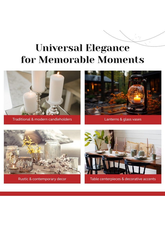 Light In The Dark Unscented Pillar Candles - Set of 4 Vanilla Pillar Candles - 3x6 Slow Burning Large Candles for Weddings & Table Centerpieces, PARNOO - Image 5