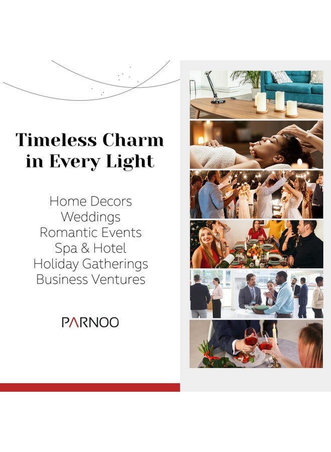 Light In The Dark Unscented Pillar Candles - Set of 4 Vanilla Pillar Candles - 3x6 Slow Burning Large Candles for Weddings & Table Centerpieces, PARNOO - Image 4