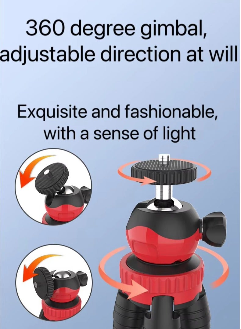 Portable Mini Flexible Tripod with Bluetooth Remote Control and Clip for iPhone and Android Desk Stand Video Shooting Mobile Phone Holder for Professional Photography Compact Stand (Black)  - Image 5