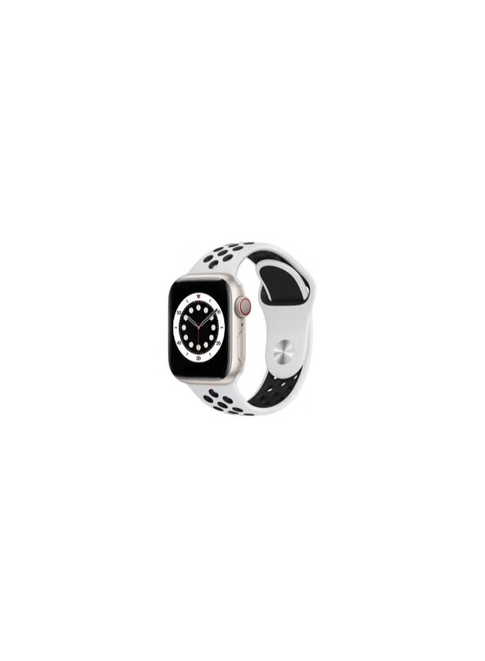 CATANES Apple Watch 41mm / 40mm / 38mm Replacement Band Silicone Strap Sport Wrist Band Replacement Smart Watch Band White/Black - Image 2