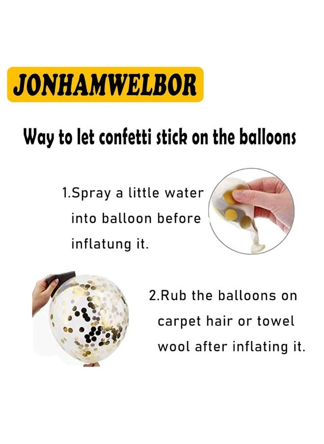 JONHAMWELBOR Jonhamwelbor 50th Birthday Balloons Gold and Black Party Decorations 15 Pack 12 inch Latex and Confetti Balloon Printed with Happy Birthday 50 for Women Men  - Image 3