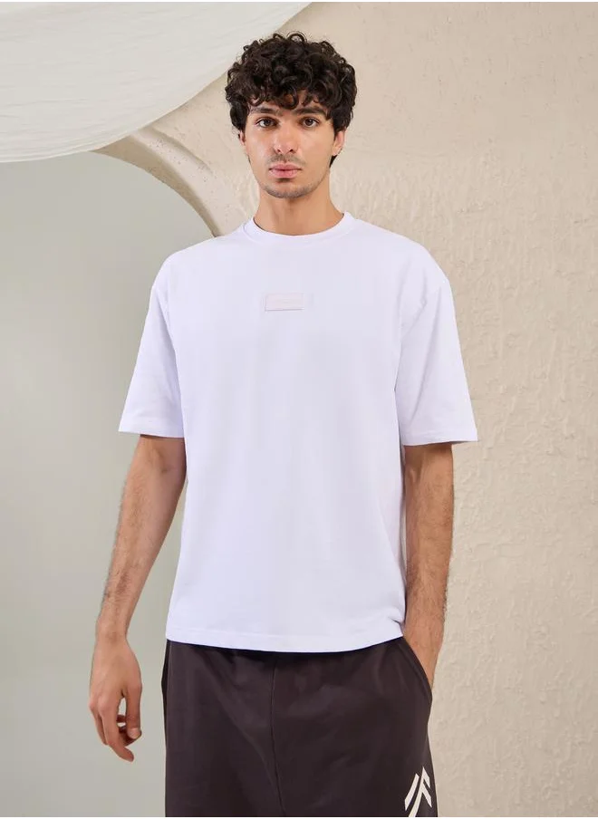 Styli Oversized Silicon Badge Detail Terry T-Shirt