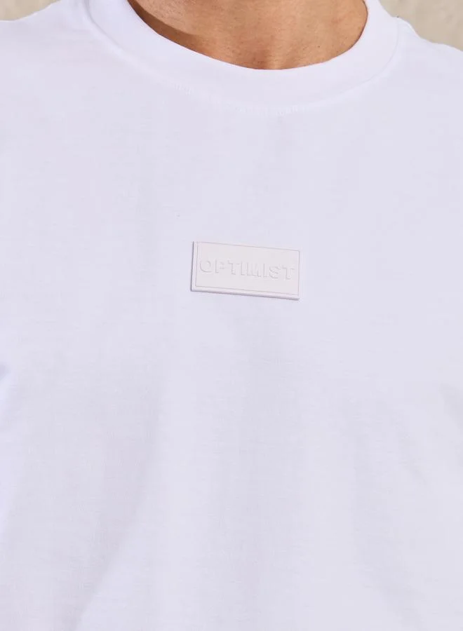 Styli Oversized Silicon Badge Detail Terry T-Shirt