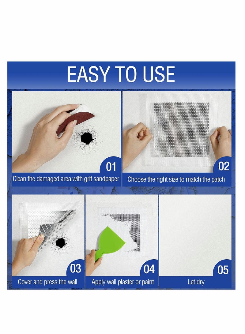 Y&D Wall Patch Repair Kit, 15 PCS Aluminum Self Adhesive Mesh Large Hole Sheet Rock Metal Sheetrock Ceiling Dry Drywall Tools for Plaster  - Image 3