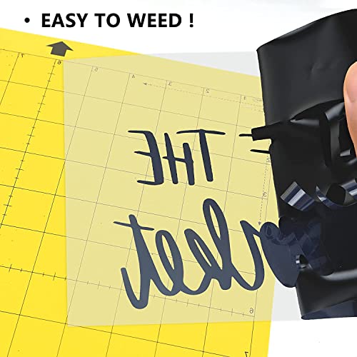 HTVVETUR HTV Iron on Vinyl 12Inch by 12ft Roll Heat Transfer Vinyl for T-Shirt HTV Vinyl Rolls for All Cutter Machine - Easy to Cut & Weed for Heat Transfer Design (12ft, Black) - Image 4