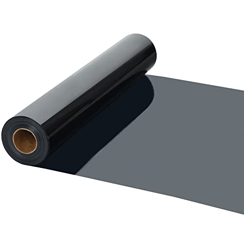 HTVVETUR HTV Iron on Vinyl 12Inch by 12ft Roll Heat Transfer Vinyl for T-Shirt HTV Vinyl Rolls for All Cutter Machine - Easy to Cut & Weed for Heat Transfer Design (12ft, Black) - Image 1