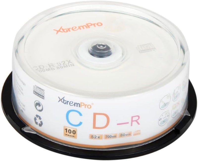 XtremPro CD-R 52X 700MB 80Min 100 Pack CD Blank Discs in Spindle (11039) - Image 1