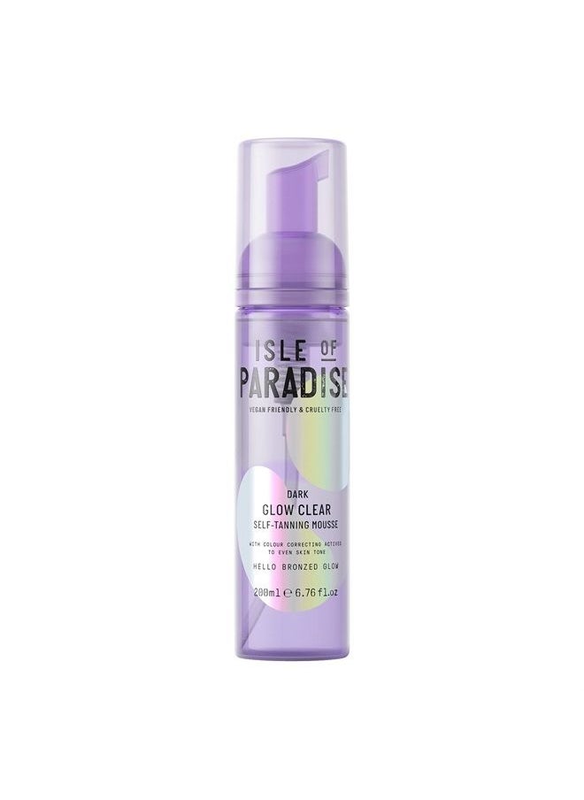 ISLE OF PARADISE Glow Clear Self-Tanning Mousse, Dark (Bronzed Glow) - Color Correcting Tanning Foam for Ultimate Bronze, Vegan and Cruelty Free, 6.76 Fl Oz  - Image 1