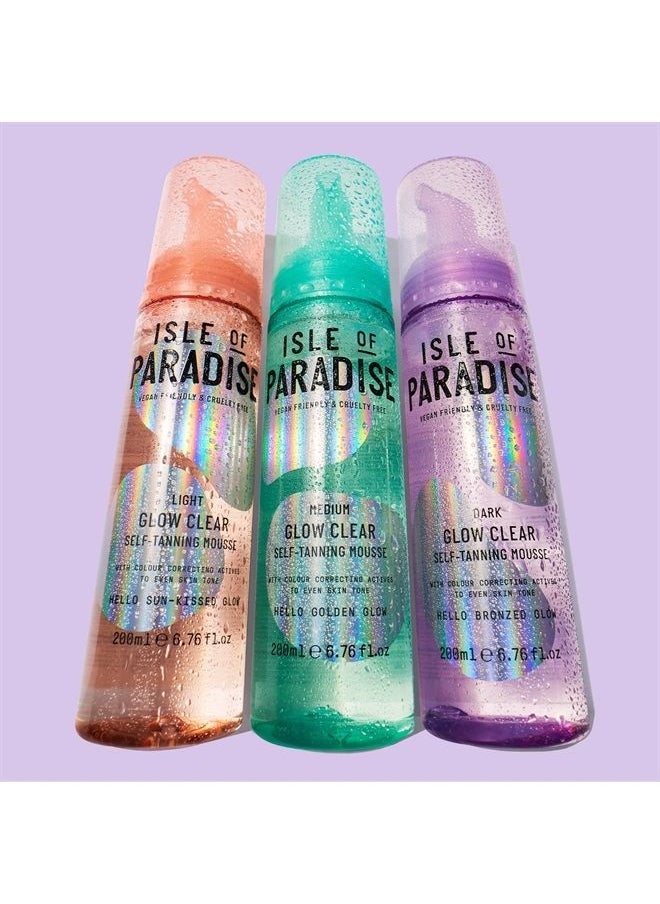 ISLE OF PARADISE Glow Clear Self-Tanning Mousse, Dark (Bronzed Glow) - Color Correcting Tanning Foam for Ultimate Bronze, Vegan and Cruelty Free, 6.76 Fl Oz  - Image 2