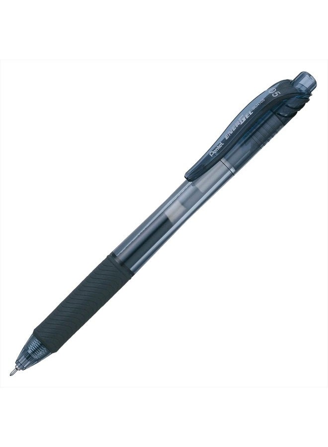 Pentel EnerGel-X Retractable Liquid Gel Pen, 0.5 mm, Black, Pack of 12 - Image 4