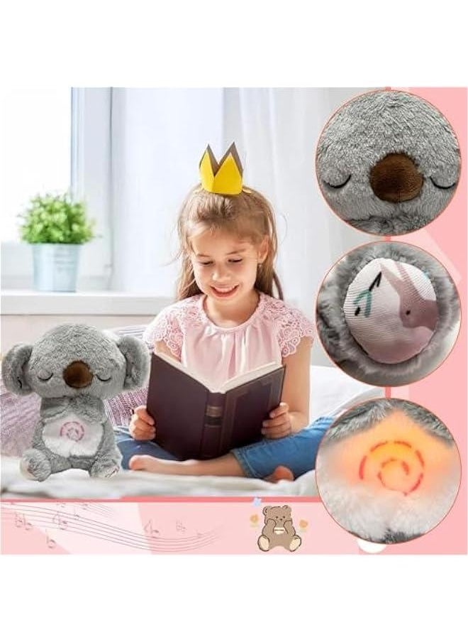 Generic Breathing Stuffed Animal, Breathing Panda Sleep Buddy, Soothe Snuggle Panda Plush with Realistic Breathing Motion and Lights Music (Grey Koala)  - Image 2