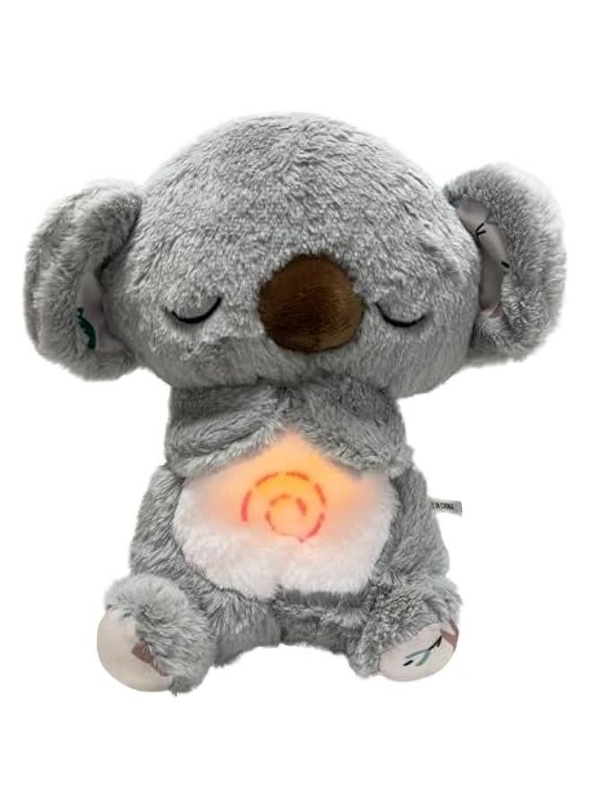 Generic Breathing Stuffed Animal, Breathing Panda Sleep Buddy, Soothe Snuggle Panda Plush with Realistic Breathing Motion and Lights Music (Grey Koala)  - Image 1