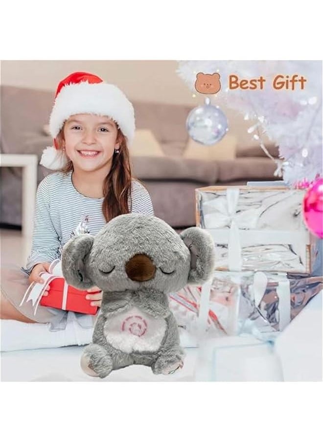 Generic Breathing Stuffed Animal, Breathing Panda Sleep Buddy, Soothe Snuggle Panda Plush with Realistic Breathing Motion and Lights Music (Grey Koala)  - Image 3