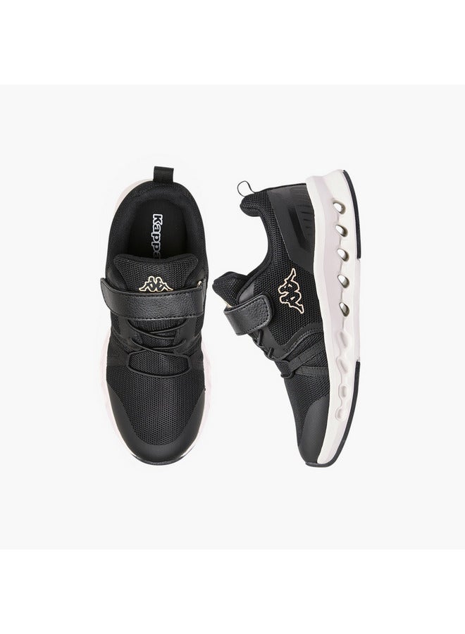 Kappa Girls' Logo Print Sports Shoes with Hook and Loop Closure  - Image 1