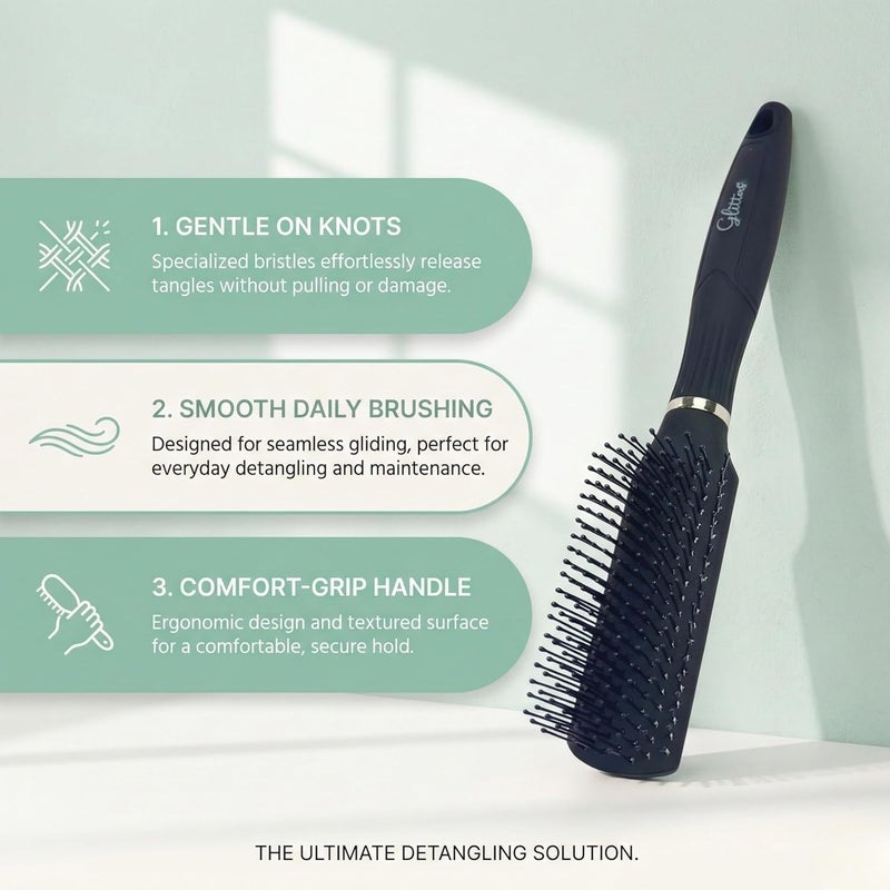 Glitters Travel Handbag Hair Brush - Smooth Tangle-Free Brush with Flexible Bristles - Image 4
