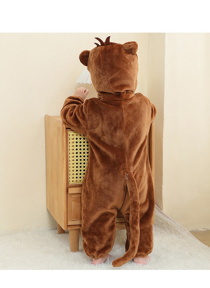 Loquat - Flannel Children's Climbing Clothes Baby Autumn Winter Long Sleeved Clothes Jumpsuit Newborn Cartoon Jumpsuit - Image 1