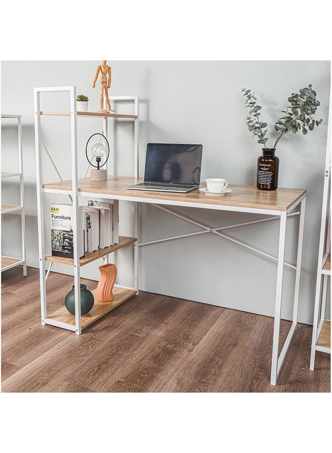 Home Box Urban Alford Large Study Desk With Bookcase 60x120x120 cm  - Image 1
