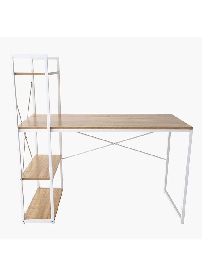 Home Box Urban Alford Large Study Desk With Bookcase 60x120x120 cm  - Image 3