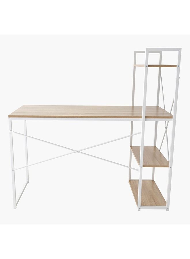 Home Box Urban Alford Large Study Desk With Bookcase 60x120x120 cm  - Image 4
