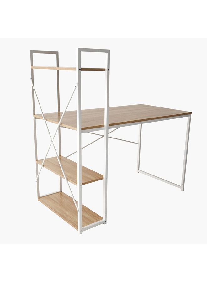 Home Box Urban Alford Large Study Desk With Bookcase 60x120x120 cm  - Image 5