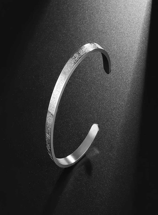 Bling Queen Men's Adjustable Stainless Steel Cuff Bangle Bracelet - Image 3