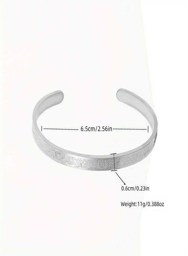 Bling Queen Men's Adjustable Stainless Steel Cuff Bangle Bracelet - Image 4