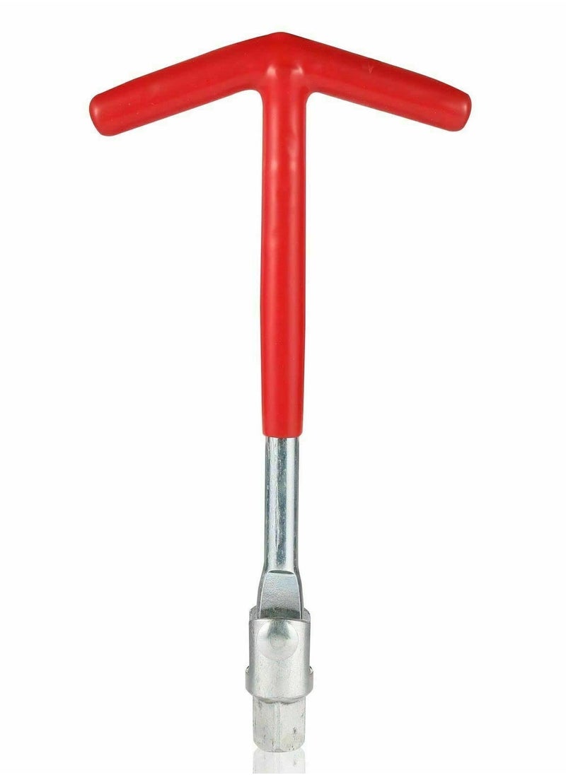 KASTWAVE - Spark Plug Sleeve Wrench Set, Red T-Handle Stainless Steel Silicone Car Motorcycle Wrench Tool Dual-use 16 21mm Universal for Fastening and Demolition - Image 1