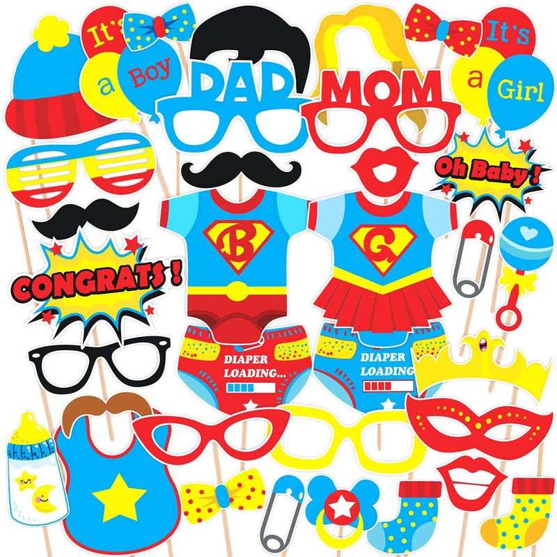 Wobbox Baby Shower Decoration Items| Baby Shower Photo Booth Props for Photoshoot, Mom to Be Satin Sash Daddy to Be Decoration, Godh Bharai Decoration Kit-(FP4880) - Image 5