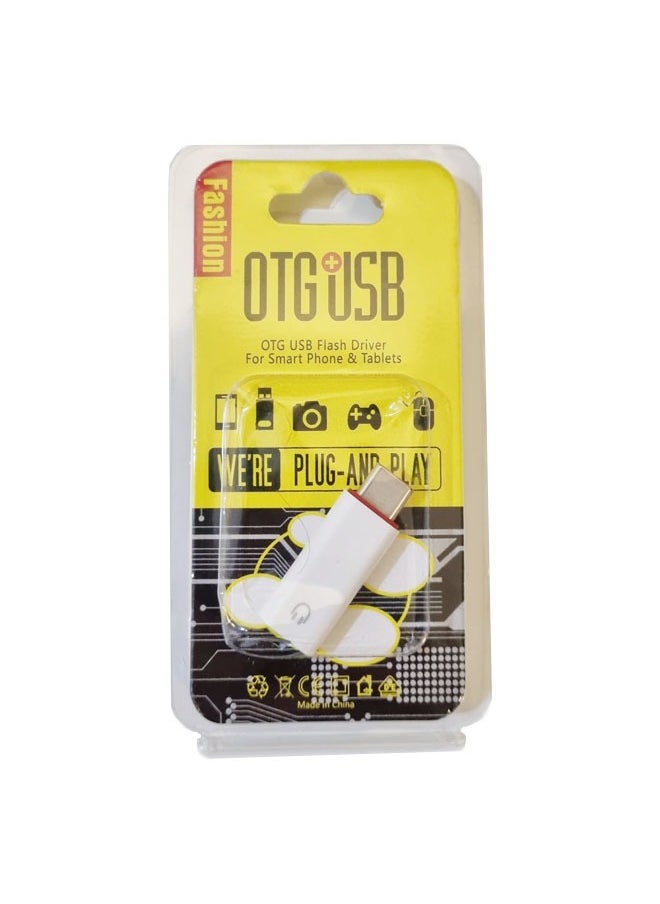 Generic Type-C to 3.5 MM Phone Headphone Adapter- White Color  - Image 2