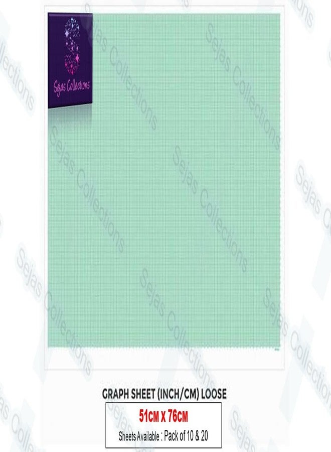 SEJASCOLLECTIONS |Pack of 10 Sheets| Premium, Green Color, A1/Jumbo/BIG/FULL Size, Graph Chart Paper Sheets, Size 20 x 30 inch (51 x 76 cm) Ideal For Students, Scientists & Architect,100 GSM thickness - Image 2