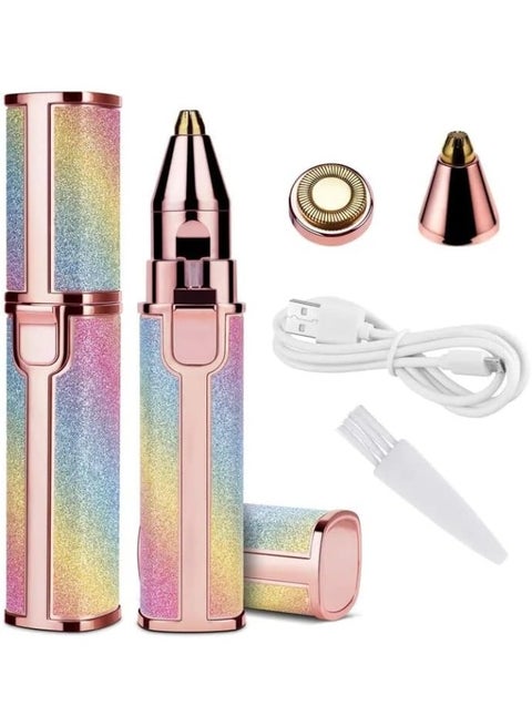 2-in-1 Portable Painless Hair Removal Device – Rechargeable Electric Facial & Eyebrow Trimmer for Women