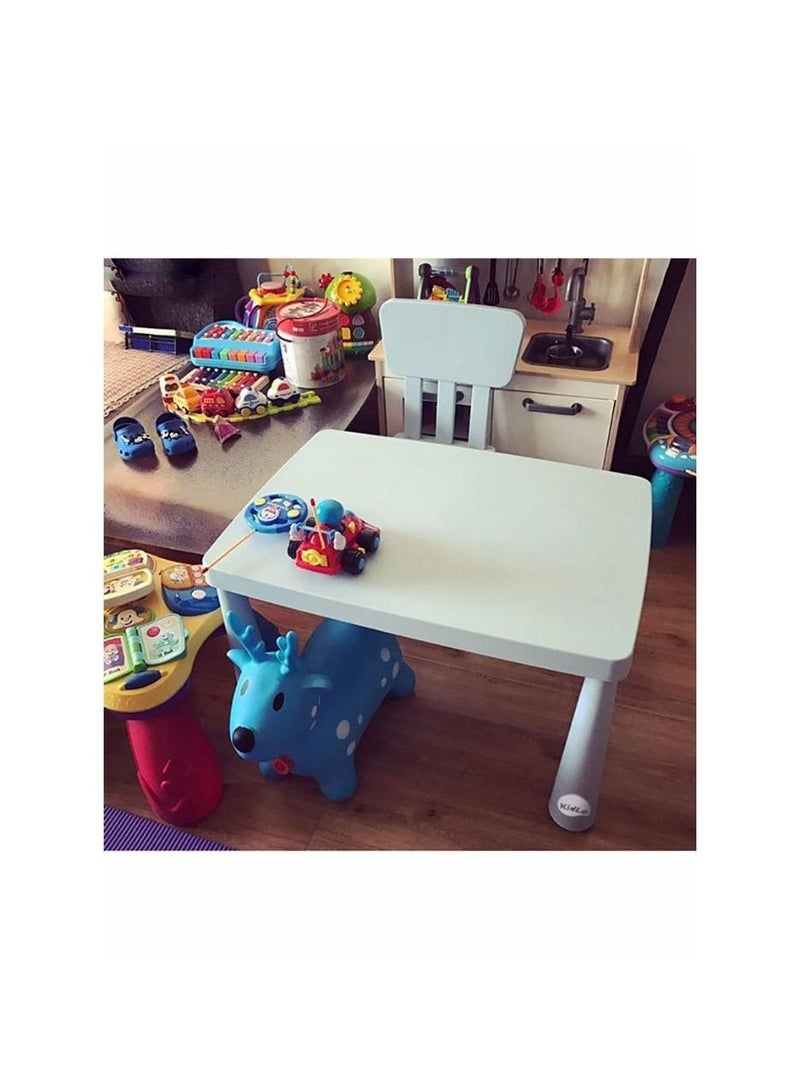 Kindergarten Plastic Table With 2 Chairs And Heightening Pieces Kids Furniture - Image 2