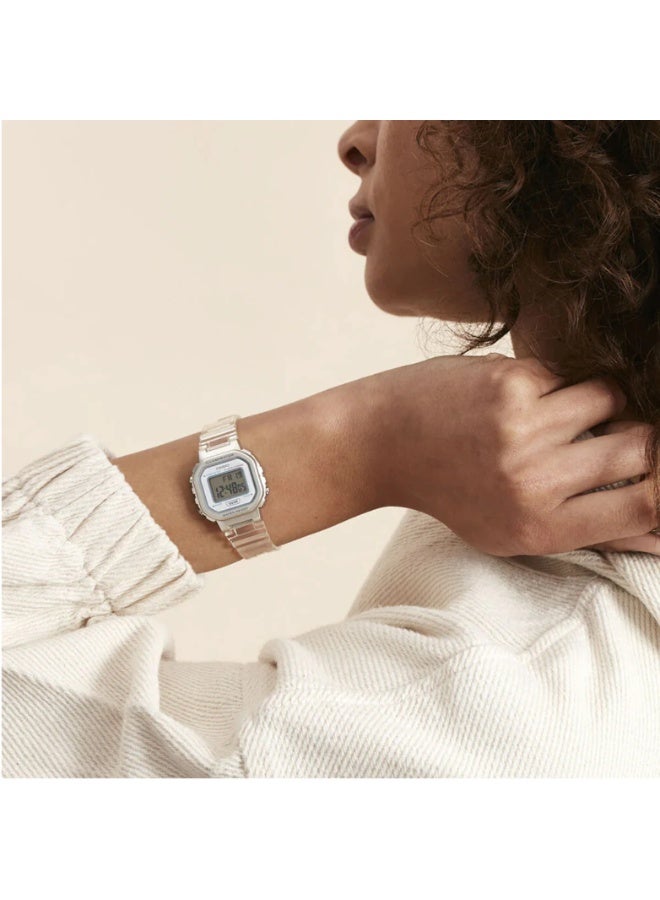 CASIO LA‑20WHS‑7ADF Digital Watch, Translucent Neutral Resin Strap, LED Light, Slim Case - Image 4