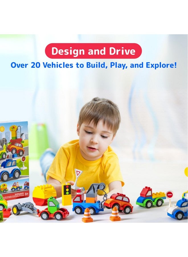 Prextex PREXTEX Building Toys for Toddlers - 60-Piece Building Blocks for Toddlers to Build Cars and Trucks - Easy-Grip, Child-Safe Design for 3 up - Creative STEM Learning and Fine Motor Skill Development  - Image 2