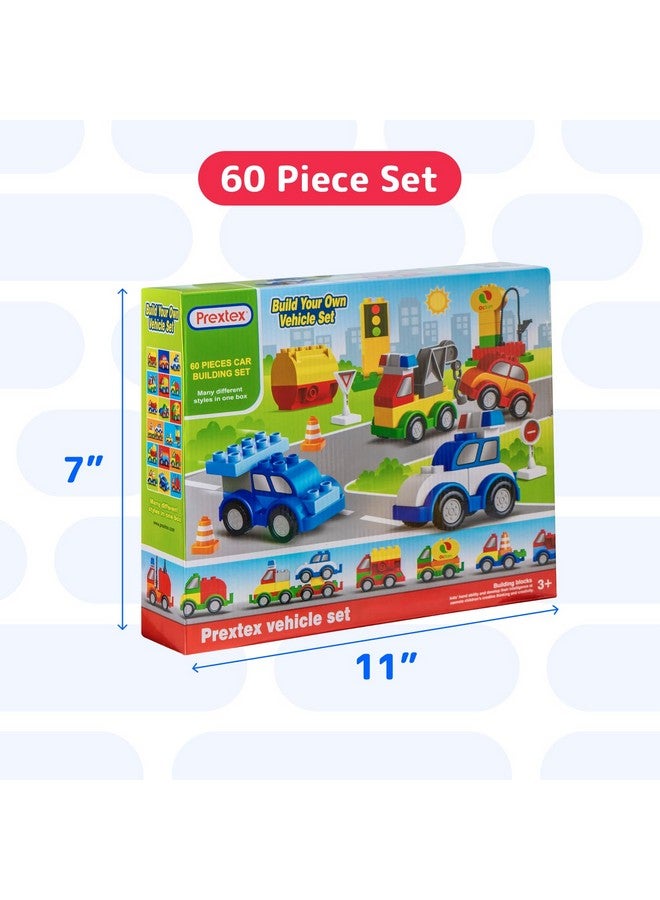 Prextex PREXTEX Building Toys for Toddlers - 60-Piece Building Blocks for Toddlers to Build Cars and Trucks - Easy-Grip, Child-Safe Design for 3 up - Creative STEM Learning and Fine Motor Skill Development  - Image 3