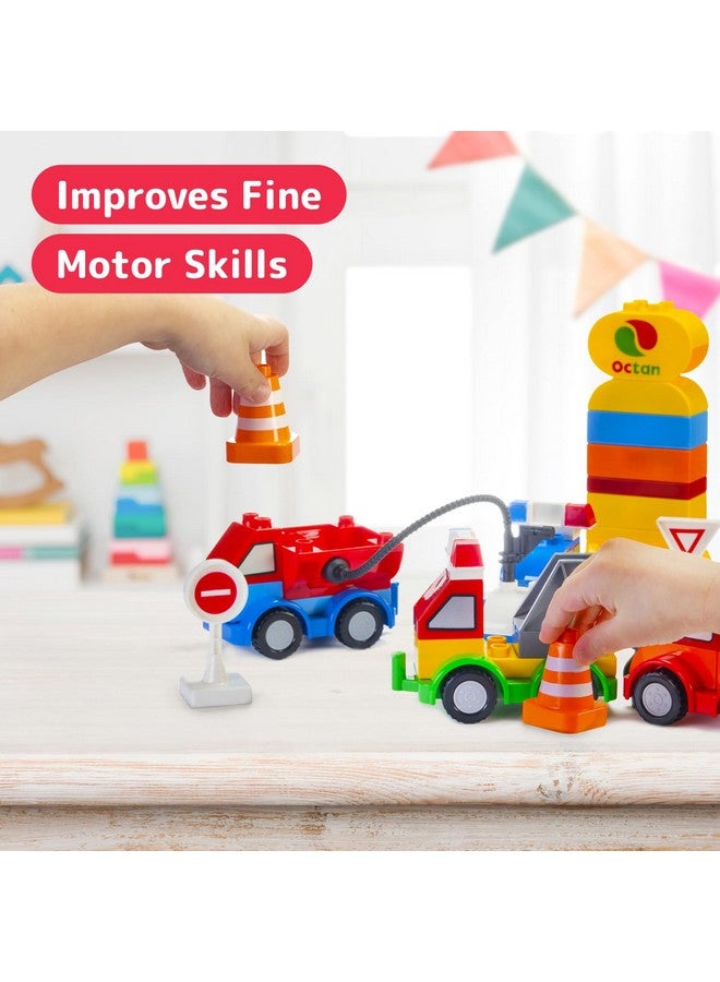 Prextex PREXTEX Building Toys for Toddlers - 60-Piece Building Blocks for Toddlers to Build Cars and Trucks - Easy-Grip, Child-Safe Design for 3 up - Creative STEM Learning and Fine Motor Skill Development  - Image 5