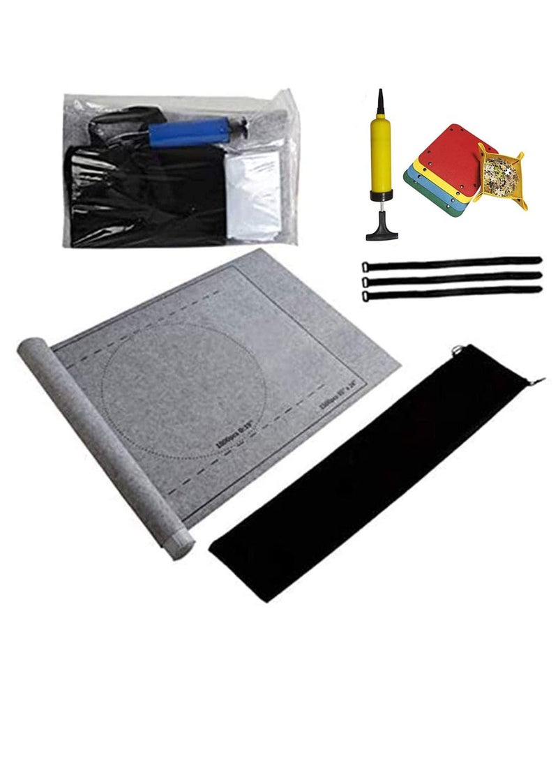 Y&D Puzzle Mat Roll Up, 1500 Pieces Saver Large Puzzles Board for Adults Kids, Storage and Transport, with Premium Pump Glue Felt Mat, Inflatable Tube Holder, Organizer Pad Keeper (Gray)  - Image 2