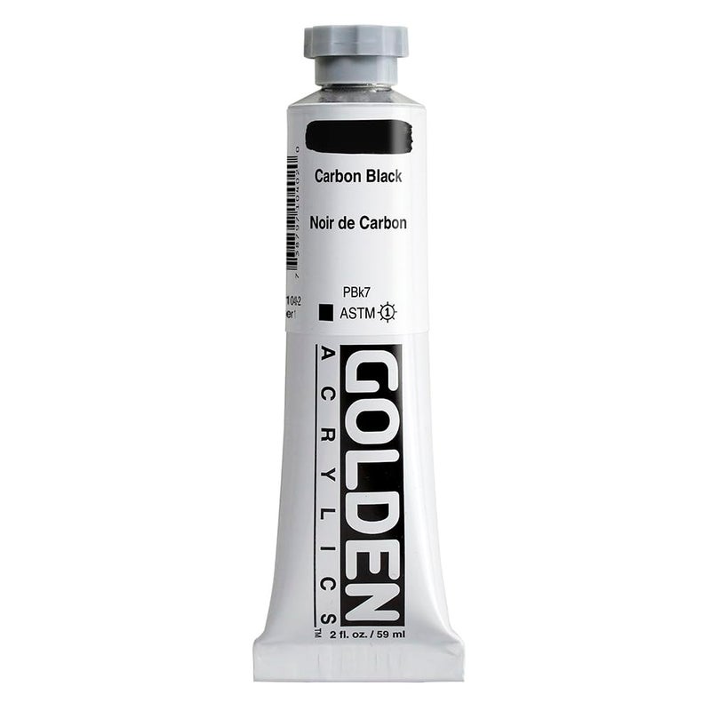 GOLDEN Heavy Body Acrylics, Carbon Black, 2 fl. oz. Tube, Professional Acrylic Paint, Opaque - Image 1