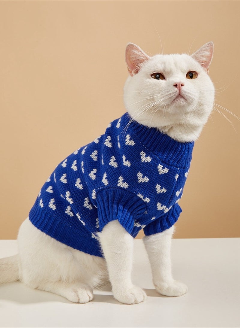 Loquat Squality Pet Clothing Love Sweater Blue - Image 1
