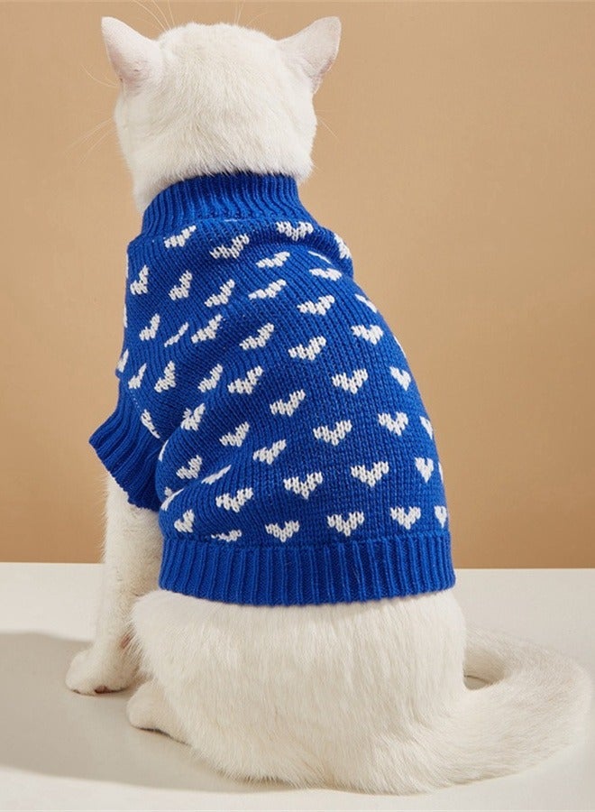 Loquat Squality Pet Clothing Love Sweater Blue - Image 2
