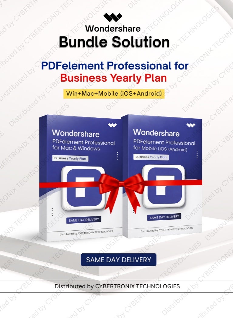 حل مجموعة Wondershare: PDFelement Professional للأعمال | 1 سنة | ويندوز + ماك + موبايل (iOS + أندرويد) | ترخيص رقمي | توصيل في نفس اليوم